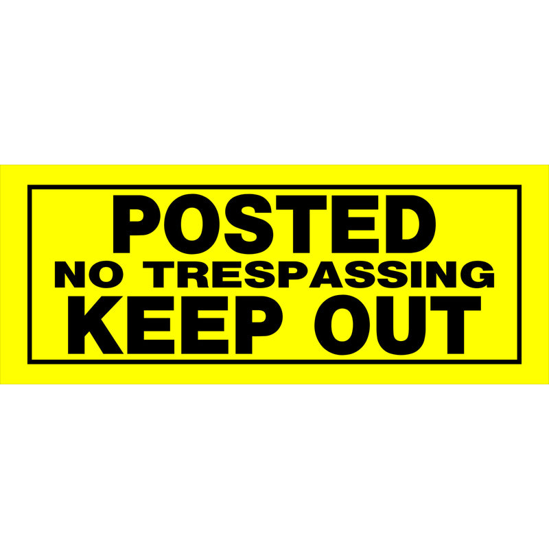 HILLMAN English Yellow No Trespassing Sign 6 in. H X 15 in. W, Pack of 6