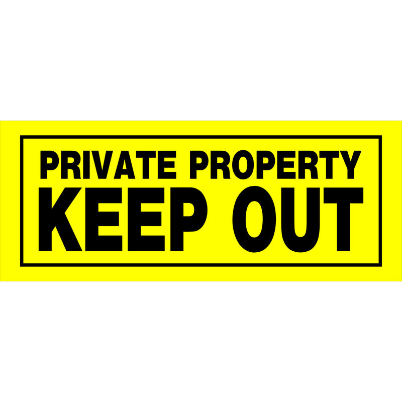 HILLMAN English Yellow Private Property Sign 6 in. H X 15 in. W, Pack of 6