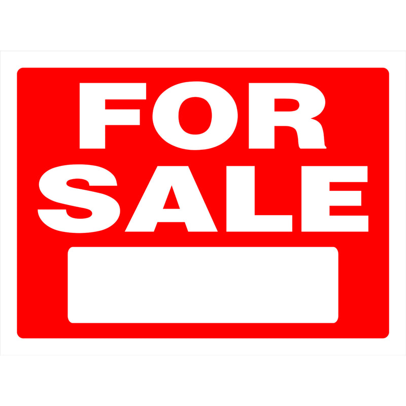 HILLMAN English Red For Sale Sign 18 in. H X 24 in. W, Pack of 6