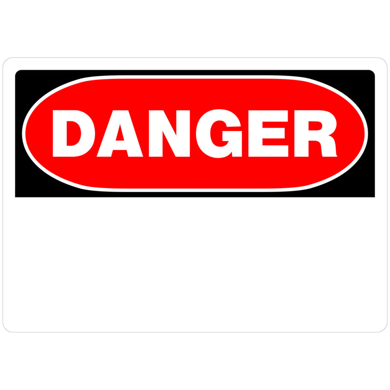 HILLMAN English White Danger Sign 10 in. H X 14 in. W, Pack of 6