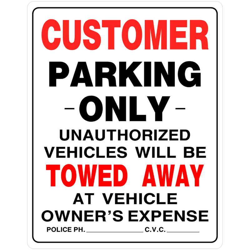 HILLMAN English White No Parking Sign 19 in. H X 15 in. W, Pack of 6