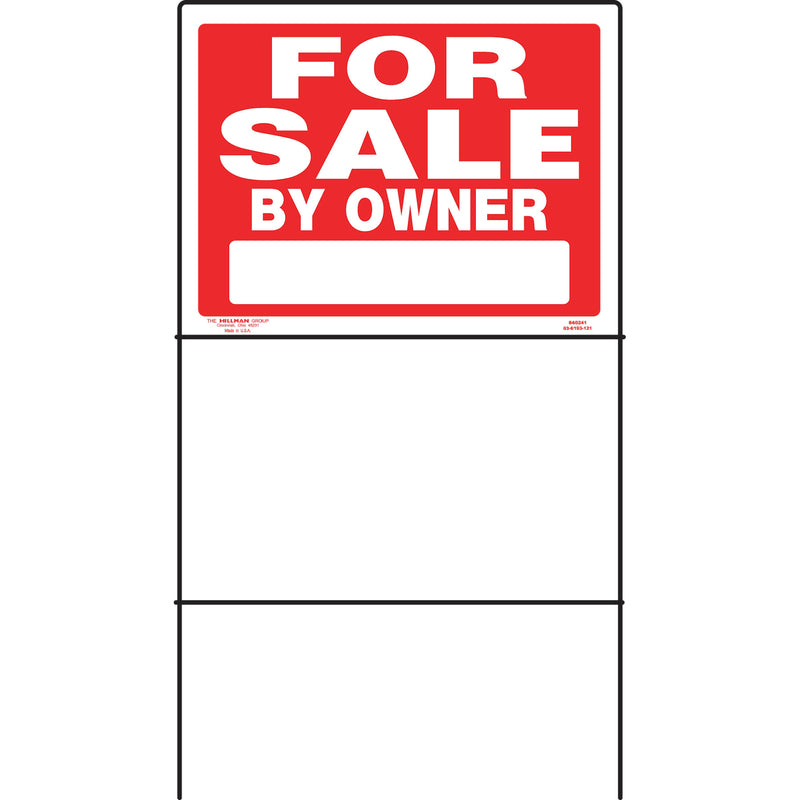 HILLMAN English Red For Sale Sign 18 in. H X 24 in. W, Pack of 6