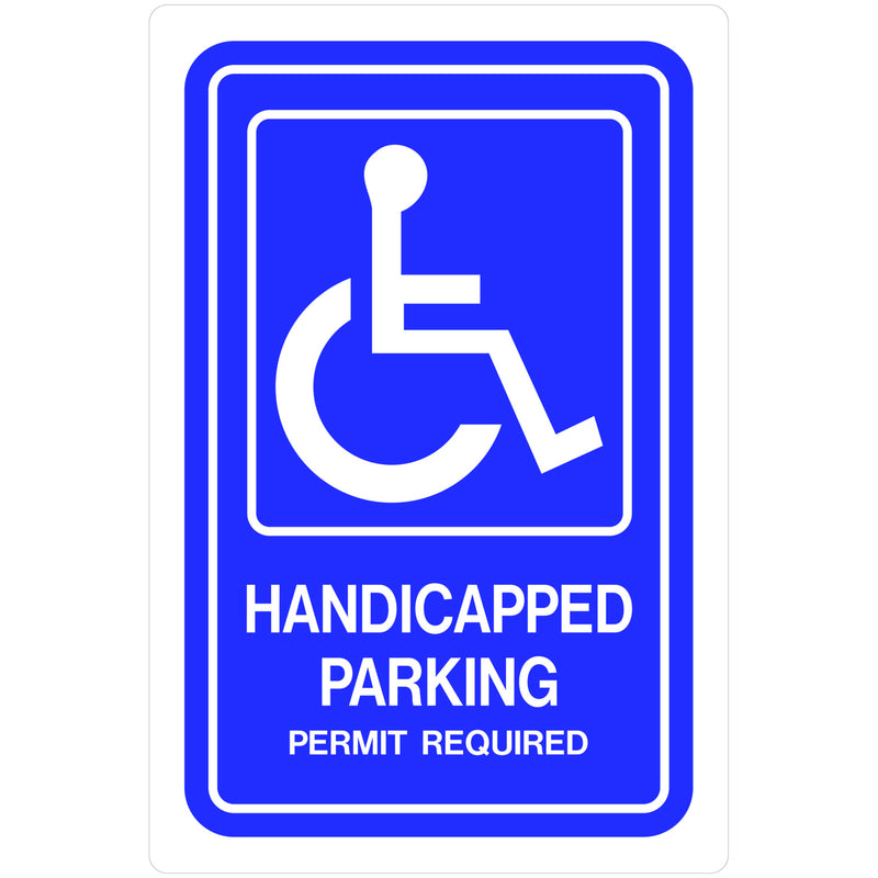 HILLMAN English Blue Handicap Sign 18 in. H X 12 in. W, Pack of 5