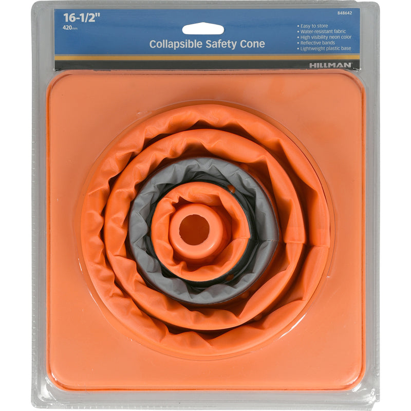 HILLMAN English Orange Caution Safety Cone 16 in. H X 8 in. W, Pack of 2