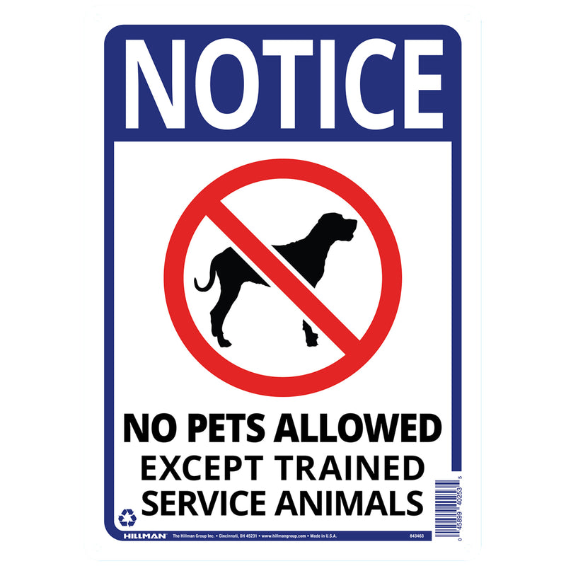 HILLMAN English White Notice Sign 14 in. H X 10 in. W, Pack of 6