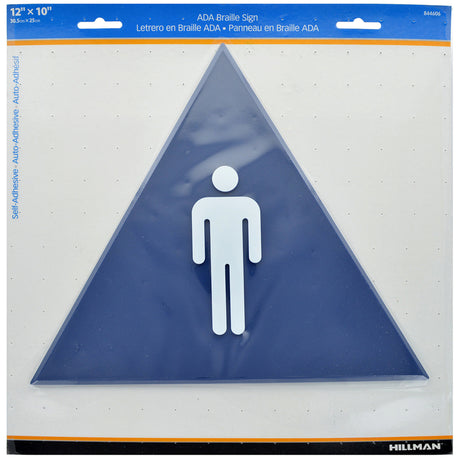 HILLMAN English Blue Restroom Plaque 12 in. H X 10 in. W, Pack of 6