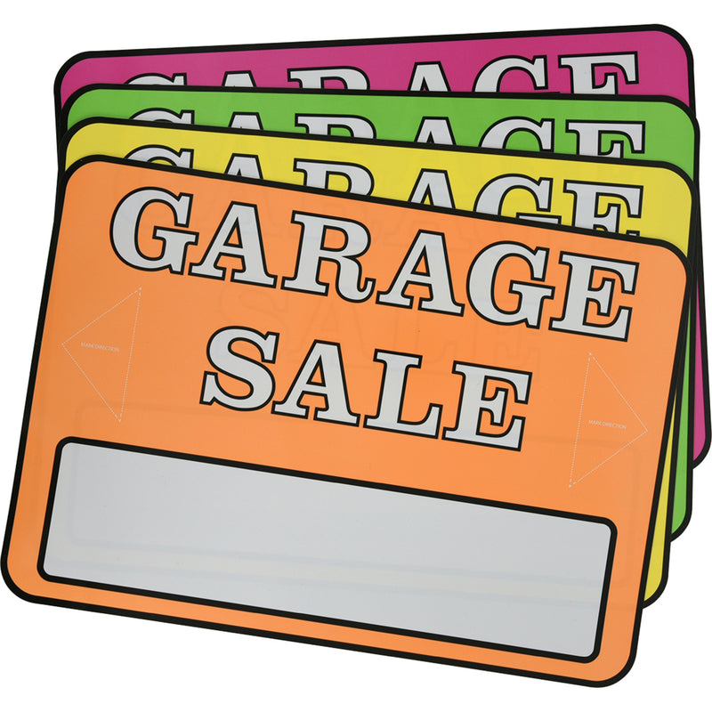 HILLMAN English Assorted Garage Sale Sign Kit 8 in. H X 12 in. W, Pack of 6
