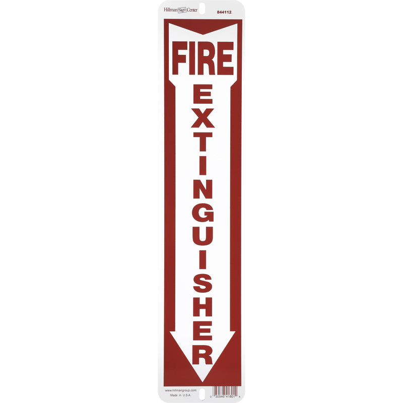 HILLMAN English Red/White Fire Extinguisher Sign 18 in. H X 4 in. W, Pack of 6