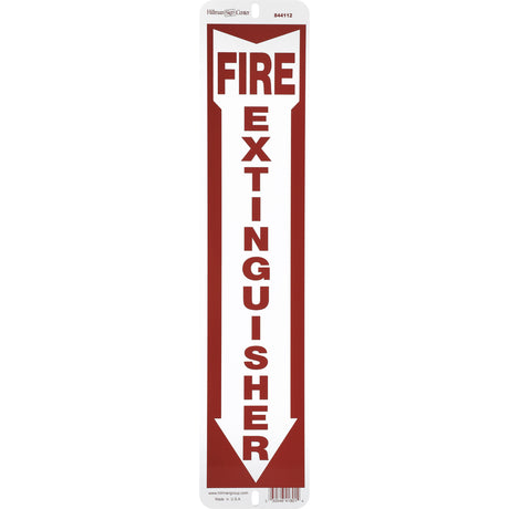 HILLMAN English Red/White Fire Extinguisher Sign 18 in. H X 4 in. W, Pack of 6