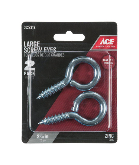 Ace 3/8 in. D X 2-7/8 in. L Zinc-Plated Steel Screw Eye 250 lb. cap. 2 pk, Pack of 5