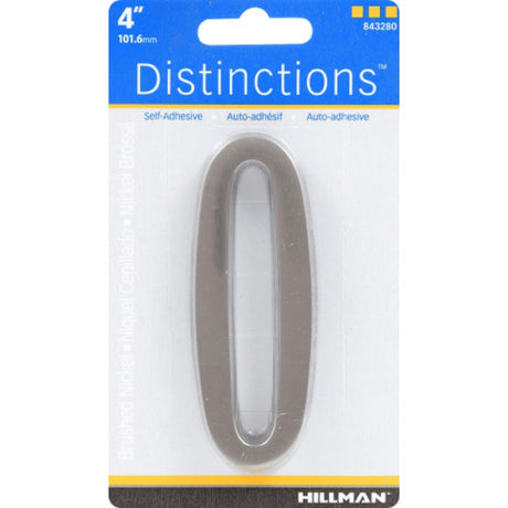 HILLMAN Distinctions 4 in. Silver Zinc Die-Cast Self-Adhesive Number 0 1 pc, Pack of 3