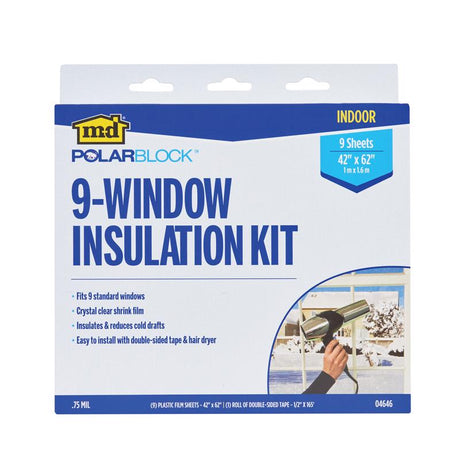 M-D Building Products Clear 9-Window Indoor Insulation Kit 62 in. W X 42 in. L, Pack of 6