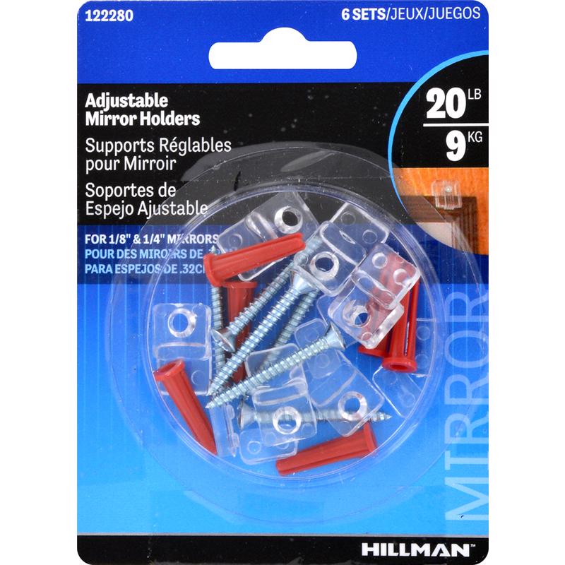HILLMAN Medium Mirror Holder Kit 20 lb 6 pk, Pack of 10