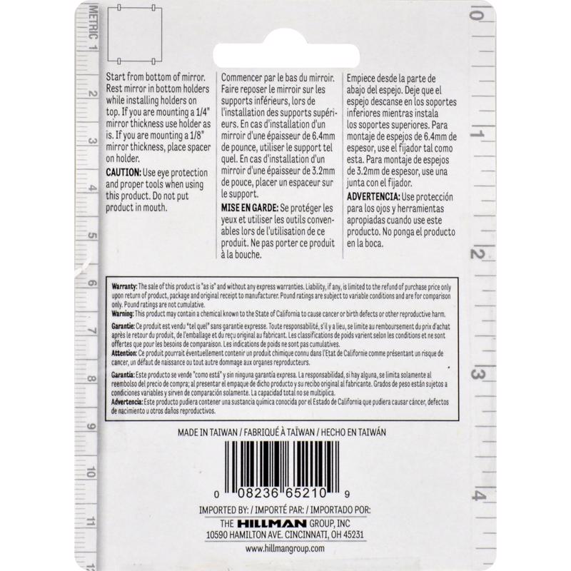 HILLMAN Medium Mirror Holder Kit 20 lb 6 pk, Pack of 10