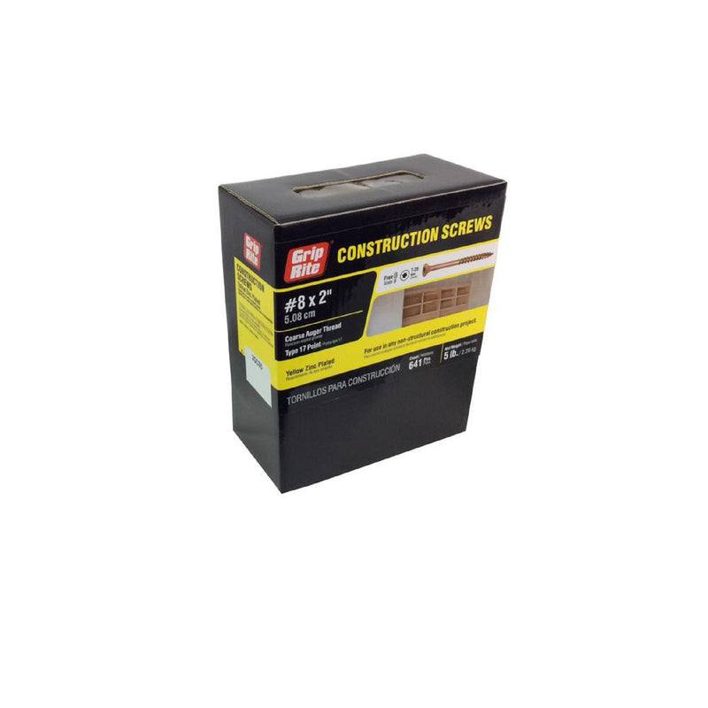 Grip-Rite No. 8 X 2 in. L Star Flat Head Coarse Construction Screws