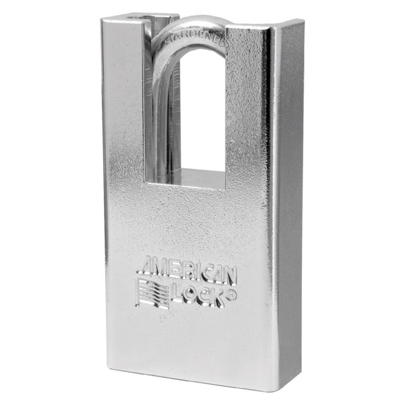 American Lock 6.5 in. H X 1-3/4 in. W Steel 5-Pin Cylinder Shrouded Padlock