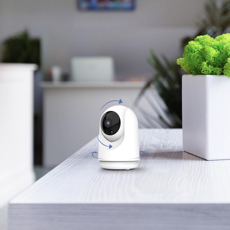 Feit Smart Home Plug-in Indoor Smart-Enabled Security Camera with Pan & Tilt