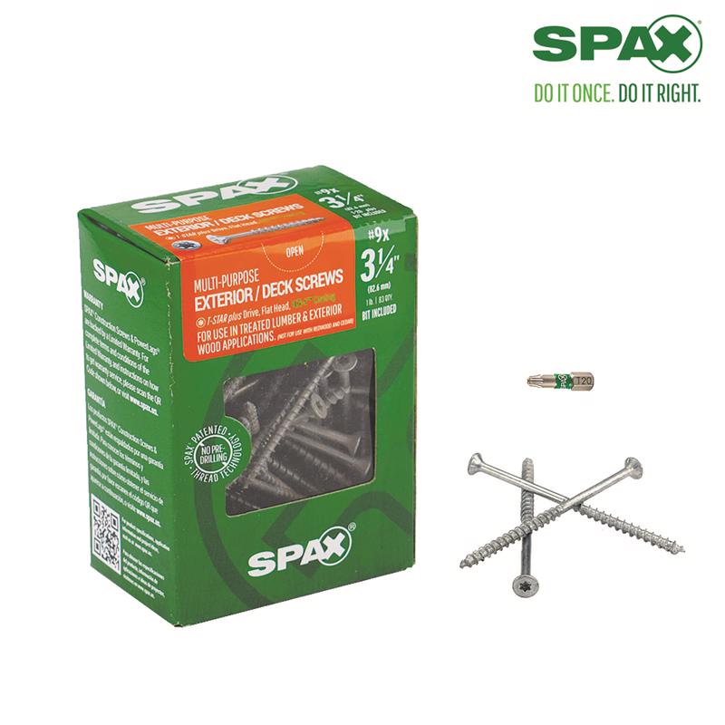 SPAX Multi-Material No. 9 Label X 3 1/4 in. L T-20+ Flat Head Serrated Construction Screws