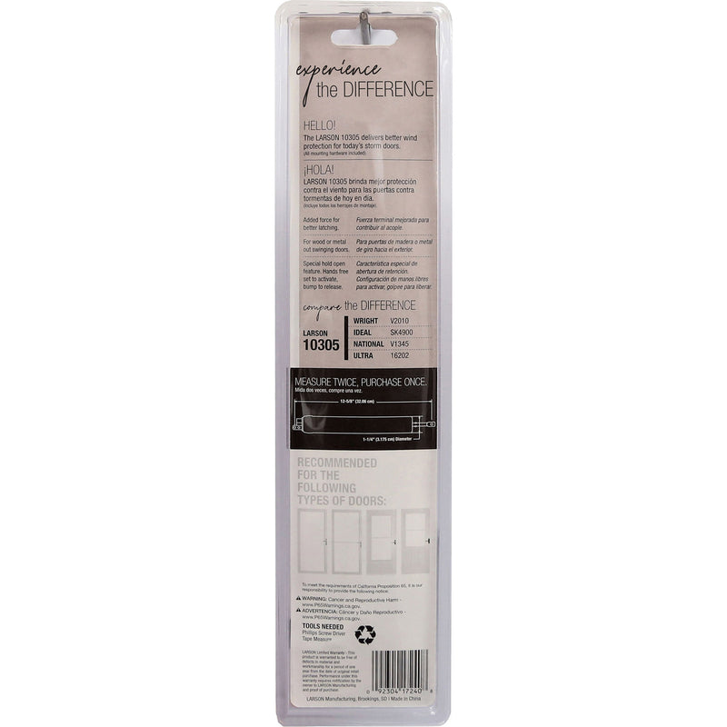 Larson Black Aluminum Pneumatic Door Closer