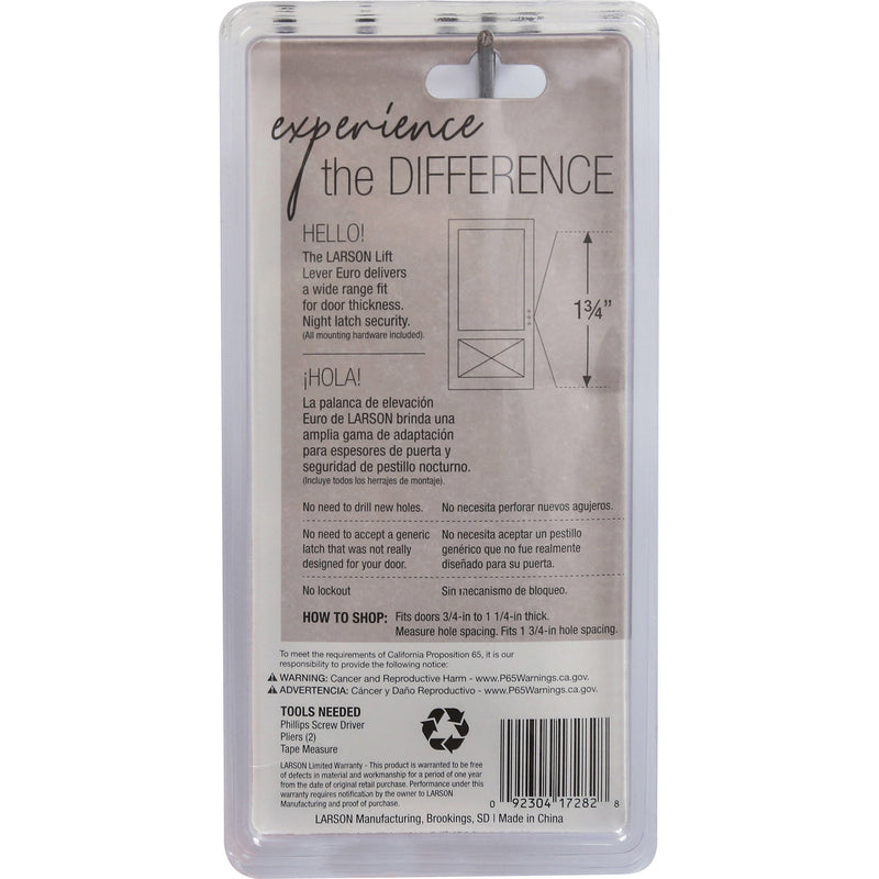 Larson Euro Zinc-Plated White Zinc Lift Lever Latch 1 pk