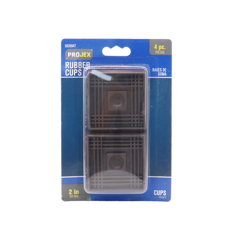 Projex Rubber Caster Cup Brown Square 2 in. W X 2 in. L 4 pk
