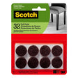 3M Scotch Felt Self Adhesive Protective Pad Brown Round 1 in. W 32 pk, Pack of 6