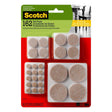 3M Scotch Felt Self Adhesive Protective Pad Beige Round Assorted in. W 162 pk, Pack of 4