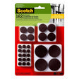 3M Scotch Felt Self Adhesive Protective Pad Brown Round Assorted in. W 162 pk, Pack of 4