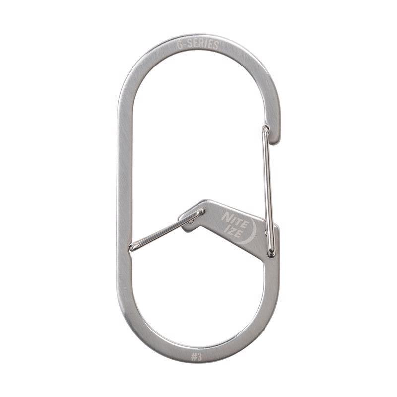 Nite Ize G-Series Stainless Steel Silver Dual Chamber Carabiner, Pack of 4