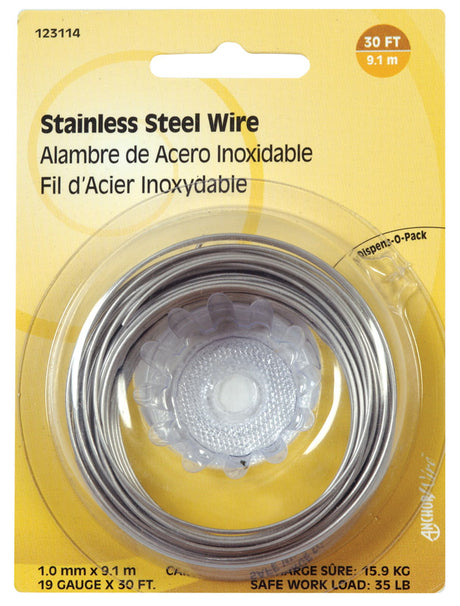 HILLMAN 30 ft. L Stainless Steel 19 Ga. Wire, Pack of 10
