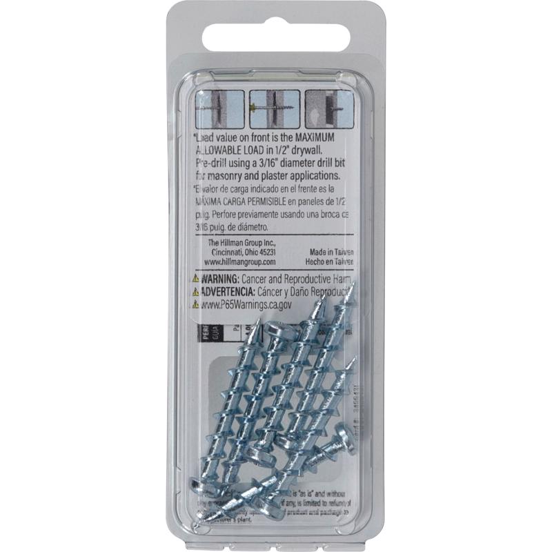 Bore-Fast 3/16 in. D X 1-1/2 in. L Steel Pan Head Screw and Anchor 6 pc, Pack of 10