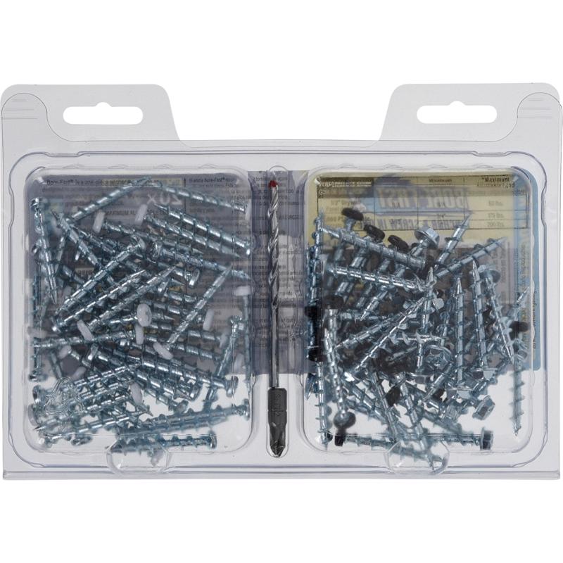 Bore-Fast 3/16 in. D X 1-1/2 in. L Steel Pan Head Screw and Anchor 82 pc, Pack of 3