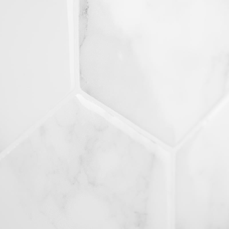 Smart Tiles 9.56 in. W X 10.61 in. L White Glazed Vinyl Adhesive Wall Tile 4 pc, Pack of 6