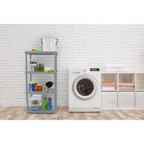 Gracious Living 48 in. H X 24 in. W X 12 in. D Plastic 4-Tier Shelving Unit