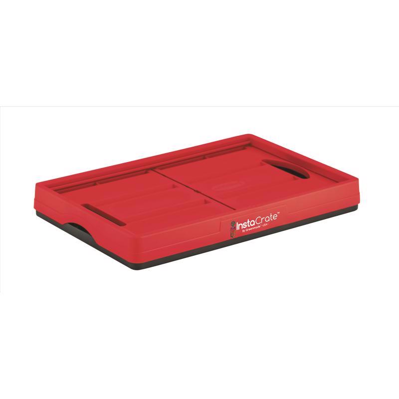 Greenmade InstaCrate 12 gal Black/Red Folding Crate 11.7 in. H X 14.2 in. W X 21 in. D Stackable, Pack of 4