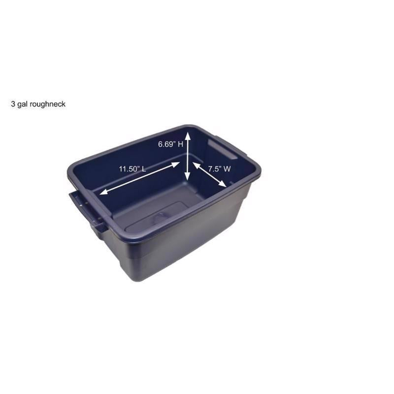 Rubbermaid Roughneck 3 gal Navy Storage Box 7 in. H X 10.625 in. W X 15.687 in. D Stackable, Pack of 6