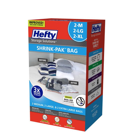 Hefty Shrink-Pak Clear Vaccum Storage Bag, Pack of 2