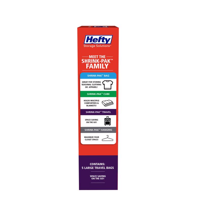 Hefty Shrink-Pak Clear Storage Bag, Pack of 3