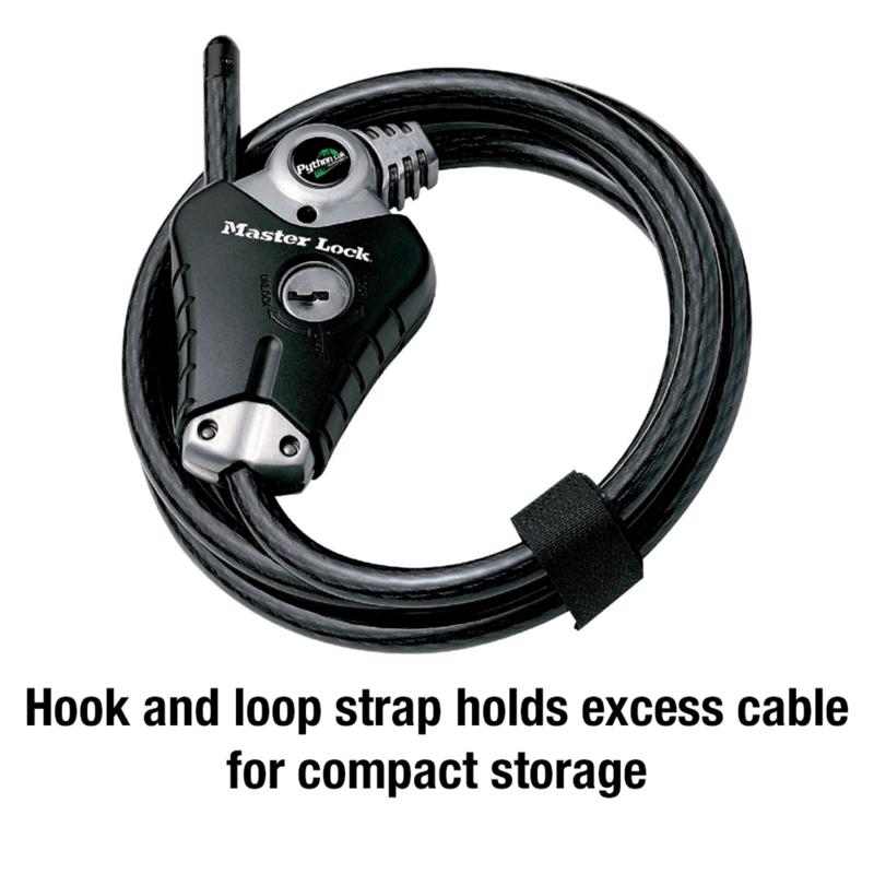 Master Lock Python 3/8 in. D X 72 in. L Vinyl Coated Steel Adjustable Locking Cable