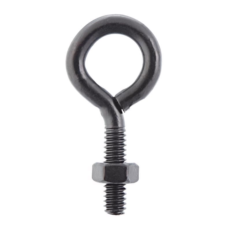 Wright 1/4 in. X 2 in. L Black Steel Eyebolt Nut Included