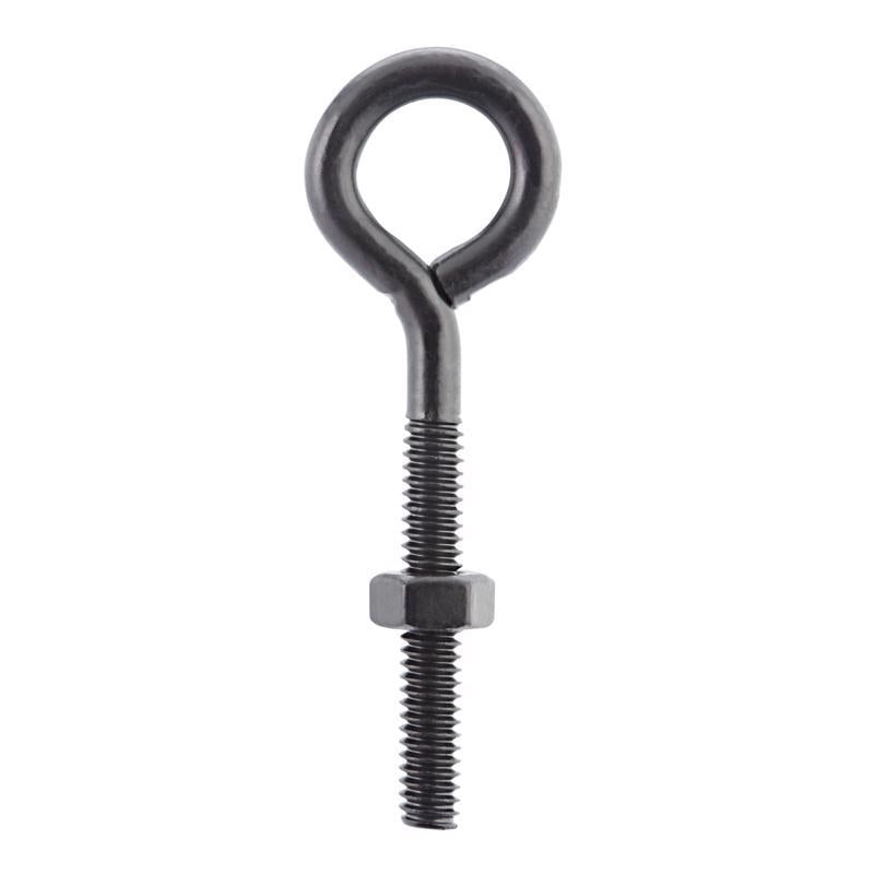 Wright 1/4 in. X 3 in. L Black Steel Eyebolt Nut Included
