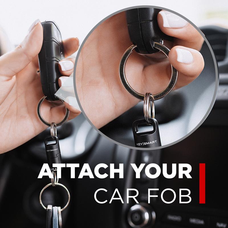 KeySmart MagConnect Pro ABS Plastic/Magnet/Stainless Steel Black Locking Magnetic Keychain