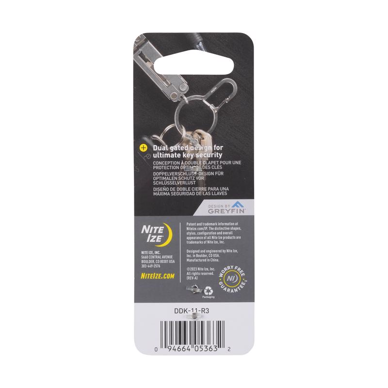 Nite Ize DualPass Stainless Steel Silver Key Ring, Pack of 4