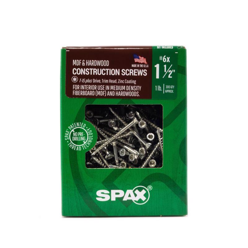 SPAX MDF No. 6 in. X 1-1/2 in. L Star Trim Head Serrated Construction Screws