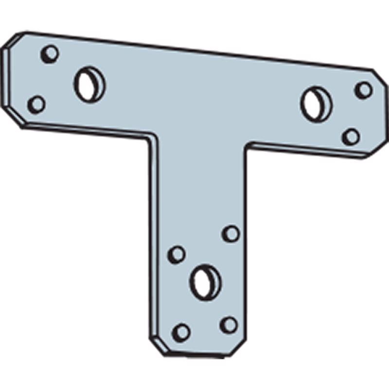 Simpson Strong-Tie T Series 1212T T-Shaped Strap, 12 in L, 2 in W, Steel, Galvanized, Fastening Method: Nail