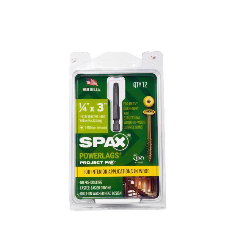 SPAX PowerLags 1/4 in. in. X 3 in. L T-30 Washer Head Serrated Construction Screws