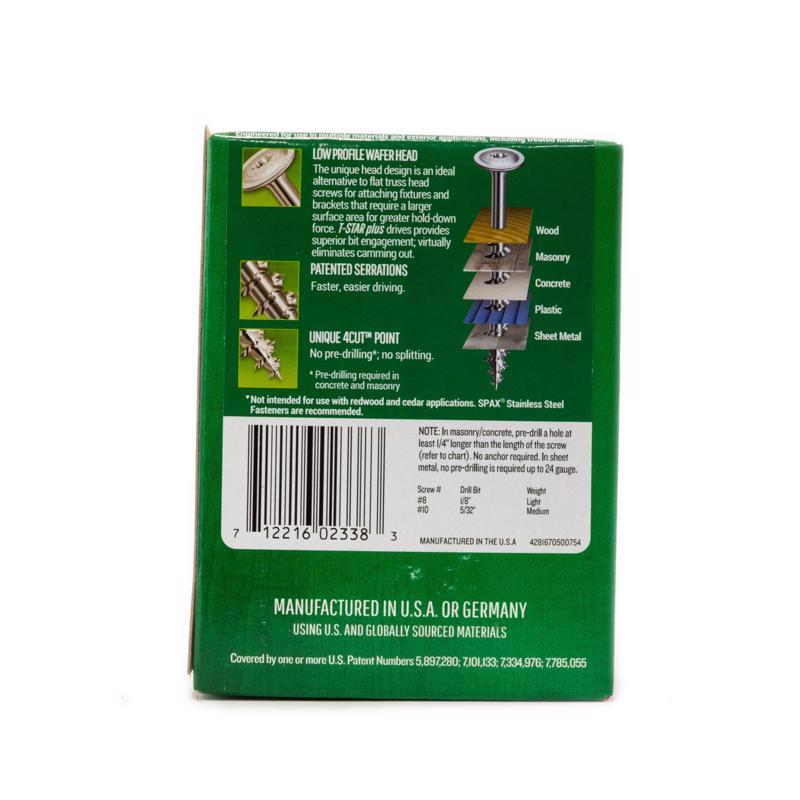 SPAX Multi-Material No. 10 in. X 3 in. L T-20+ Wafer Head Serrated Construction Screws