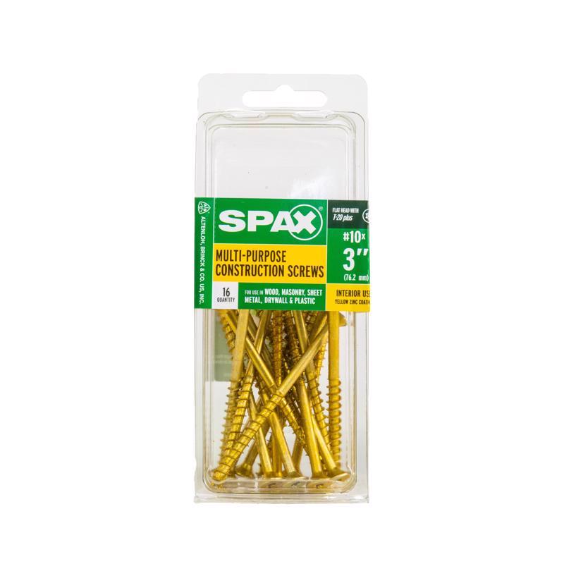 SPAX Multi-Material No. 10 in. X 3 in. L T-20+ Flat Head Serrated Construction Screws