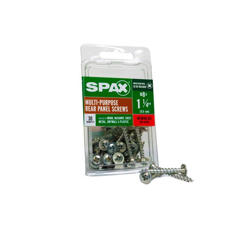 SPAX No. 8 X 1-1/4 in. L Phillips/Square Zinc-Plated Serrated Multi-Material Screw 30 pk