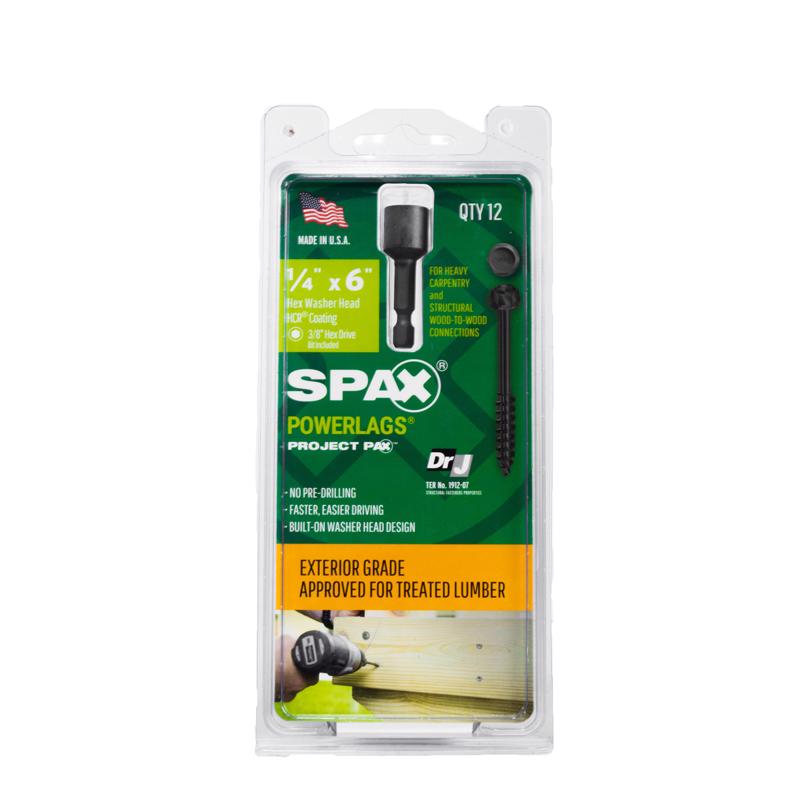 SPAX PowerLags 1/4 in. in. X 6 in. L Hex Drive Hex Washer Head Serrated Structural Screws